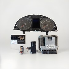 2012-2016 VW CC 2.0T  A/T TSI KEY ECU SET Instrument Cluster Lock Cylinder BCM picture