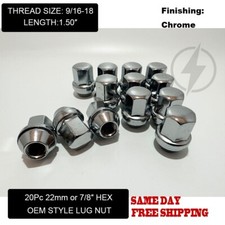 20Pc Chrome 9/16-18 OEM Factory Style Lug Nuts For Dodge Ram 1500 Durango Dakota picture