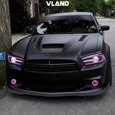 RGB LED Headlights For Dodge Charger 2011-2013 2014 RGB DRL Head Lamps A Pair picture