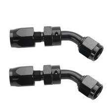 2PCS AN6 -6AN Black Universal 45 Degree Swivel Hose End Fitting Adaptor For Fuel picture