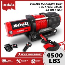 X-BULL ATV UTV Winch 4500LBS 12V Electric 4WD Synthetic Rope Tow Boat 4x4 picture