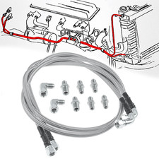 6AN SS Braided Transmission Cooler Hose For Chevy Ford GM TH350 700R4 Lines picture