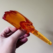 🇺🇸 1955 Pontiac Chieftain Hood Ornament Insert Orange picture