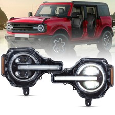 VLAND Pair LED Projector Headlights Fit 2021-2024 Ford Bronco DRL Color Changed picture