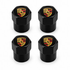 4PCS Black Hex Tire Valve Stem Caps Compatible with Porsche Models picture