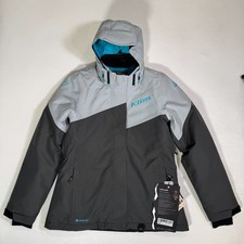 KLIM Women's Allure Insulated Snowmobile Jacket - Medium - Asphalt - Scuba Blue picture