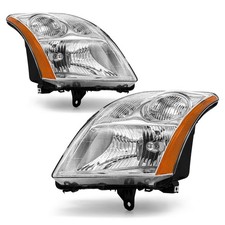 2Pcs Headlights For 2007-2009 Nissan Sentra 4-Door Chrome Headlamps w/o Bulbs picture
