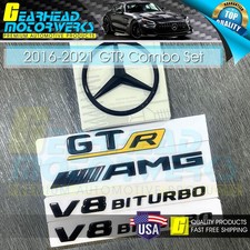AMG GTR Star Emblem V8 BiTurbo Combo Set Badge For Mercedes Benz R190 C190 picture