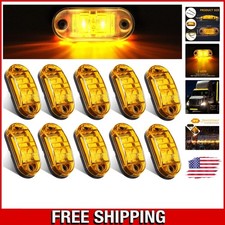 Versatile 10 Pcs Waterproof LED Trailer Side Running Lights - Amber & Reliable picture