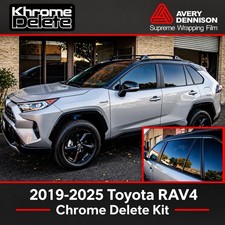 2019-2025 Toyota RAV4 Chrome Delete Vinyl Wrap Overlay – Matte Black picture