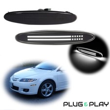 For 2003-08 Mazda 6 Smoked Lens White LED Front Fender Side Marker Signal Lights picture