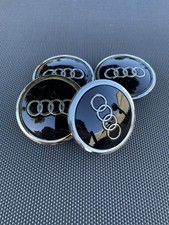 AUDI 4x  BLACK - CHROME 69 mm/2.72in Wheel Rim Center Hub Cap picture