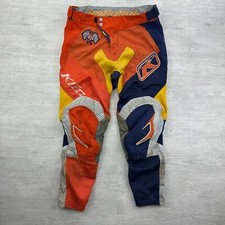 KLIM XC Pants Mens 30 Off-Road Motorcycle Motocross MTX Orange Blue Padded picture