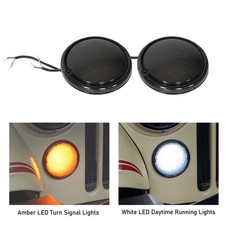 2X LED Front Turn Signal Lights Smoked Lens For Jeep CJ5 CJ7 Scrambler 1976-1986 picture
