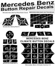 Premium Mercedes Benz Button Repair Package Steering AC Window Decals Stickers picture