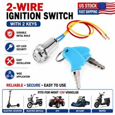2 Wire Ignition Switch Key Starter Lock & 2 Keys ​for Electric Scooter ATV Moped picture