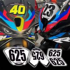 trackday or race numberplate decal sticker set fits a bmw  M1000rr 2024 2025 picture