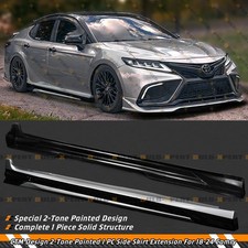 For 18-2024 Toyota Camry CTM Design Celestial Silver Black Side Skirt Extension picture