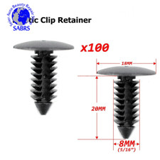 100X 8mm Bumper Clips Auto Car Hole Plastic Rivets Fastener Fender Push Pin NEW picture