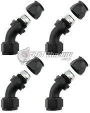 AN16 16AN PTFE 45° Degree Swivel Hose End w/ Ferrule Black CNC Aluminum (Qty 4) picture