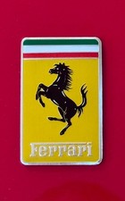 FERRARI BADGE-Embossed Aluminum w/adhesive-Ferrari Sticker Decal Prancing Horse picture
