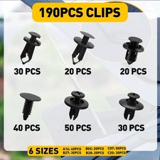 190x Universal Car Body Fastener Plastic Clips Rivets Panel Fender Retainer Kits picture