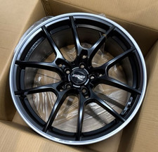 19x8.5 ET38 5 Spoke Matte Black Wheels Rims 5x114.3 Set of 4 NEW picture