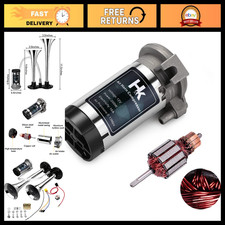 12V 150db Loud Air Compressor Pump Kit for Car Horns, Trucks, Vans, Boats - Silv picture