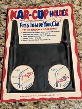 Vintage Car Cup Holder Blue Plastic, Window Mount, New Old Stock picture