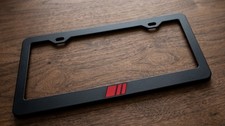 Red Audi Sport Retro Style Black Stainless Steel License Plate Frame picture