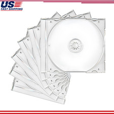 6 PCS Clear CD Jewel Case, 10 mm Thin Standard Single Assembled Tray, Square-Sha picture
