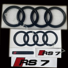 RS7 Gloss Black Badges Package For Audi RS7 S7 4K 2019-2022 Exclusive Pack picture