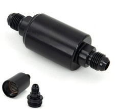 Universal -6AN Inline Fuel Filter High Flow 100 Micron Cleanable AN6 6AN Black picture