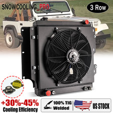 3 Rows Aluminum Radiator+Shroud Fan For 1987-2006 2002 Jeep Wrangler TJ YJ L4 L6 picture