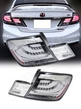 Set of 4pcs Chrome Clear LED Taillights for 2013-2015 Honda Civic 4dr Sedan picture