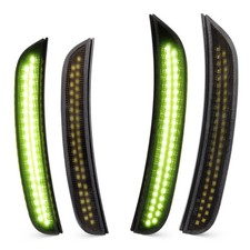 Front&Rear Smoked Lime Green LED Side Marker Lights for Dodge Charger 2015-2023 picture