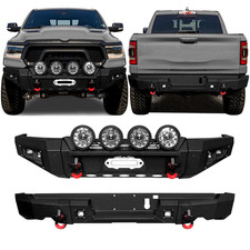 VIJAY For 2019-2024 Dodge RAM 1500 & 19-22 Rebels Front/Rear Bumper & LED Lights picture