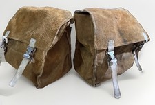 Vintage Handmade Leather Motorcycle Saddlebags Throwover Chopper Bobber Panniers picture