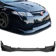 Front Bumper Lip Spoiler For 06-08 Honda Civic Sedan 4dr, Black PU MU SI Style picture