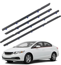 4Pcs Car Window Moulding Trim Weatherstrip Window Seal Compatible w/ 2012-2015 picture