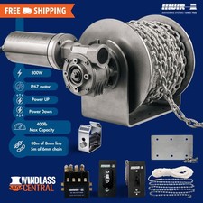 Muir DW08 Drum Anchor Winch Windlass 800W 316SS up to 26ft Combo picture