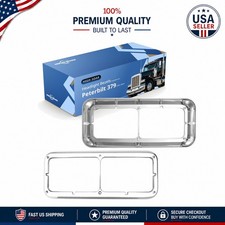 Durable Chrome Headlight Bezels for Kenworth & Freightliner – LED Compatible picture