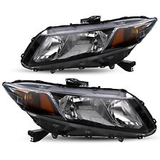 For 2012-2015 Honda Civic Sedan 12-13 Coupe Black Headlights Assembly Pair picture