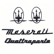 4PCS Gloss Black Emblem For Maserati Quattroporte RH & LH Side Trunk  Badge Set picture