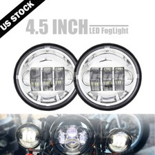 Pair 4.5'' 4-1/2 Inch Chrome LED Spot Fog Passing Light For Motorcycle picture