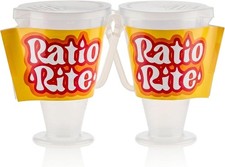 Ratio Rite 2-Pack Original Measuring Cup + Lid for Gas-Oil Pre-Mix, Clear picture