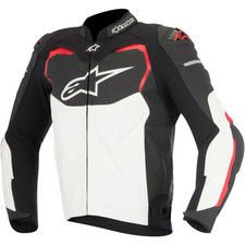 Alpinestars GP Pro Style Men’s Black White Red Leather Motorcycle Racing Jacket picture