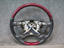 01-03 LEXUS UCF30L LS430 LEATHER RED WOOD STEERING W CONTROLS SWITCH OEM picture
