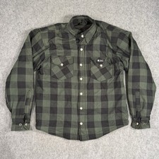 Merlin Axe Riding Shirt Jacket Plaid Green Mens Size M Made with Kevlar picture
