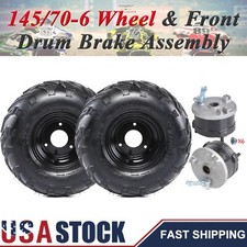 2PCS 145/70-6 Wheel 145x70-6 Tire Rim & Front Drum Brake Assembly For ATV Quad picture